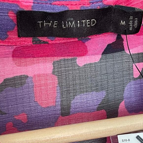 The Limited Pink Camo Chiffon Semi Sheer Long Sleeve Top Lightweight NWT - Picture 4 of 6